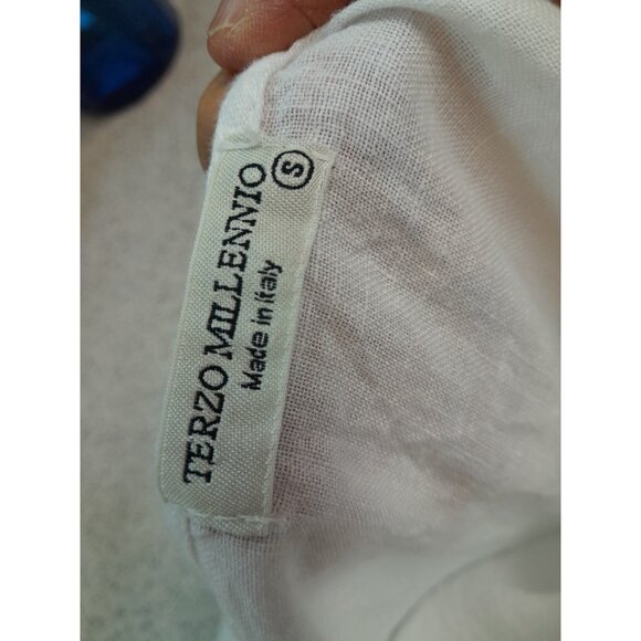 Terzo Millennio Womens Linen Quiet Luxury Beach Vacation Hi Lo Sz Small Top - Picture 3 of 7